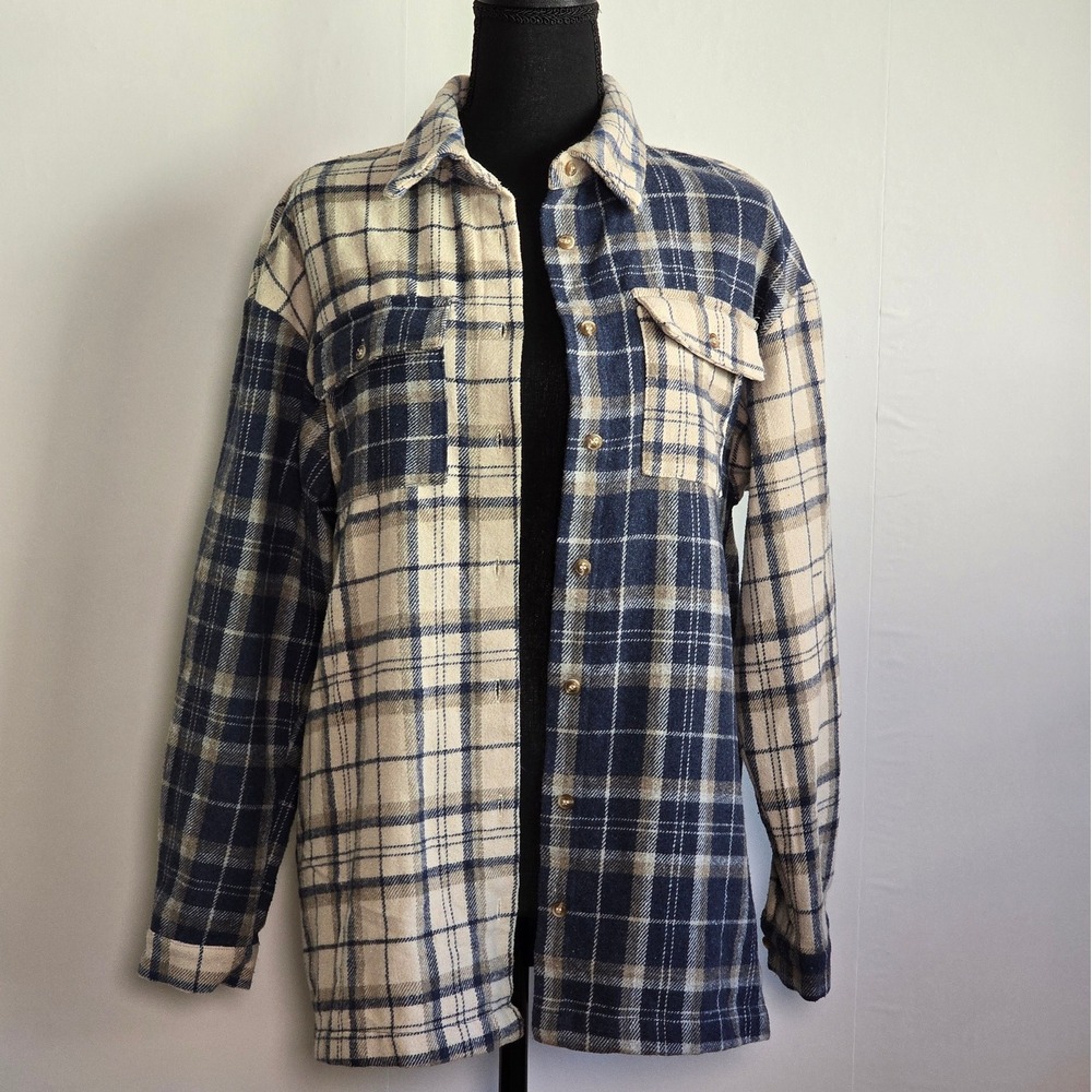 Princess Polly Two-Tone Plaid Flannel Shacket – Size US 4